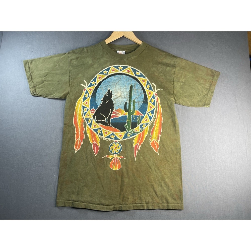 Vintage 90s The Mountain Wolf Cactus T Shirt Single Stitch Large Made In USA